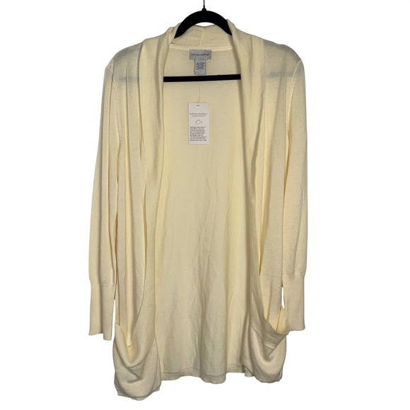 Soft Surroundings Sweaters - Soft Surroundings Womens Yellow Open Front Cardigan Sweater Modal Cotton NWT M